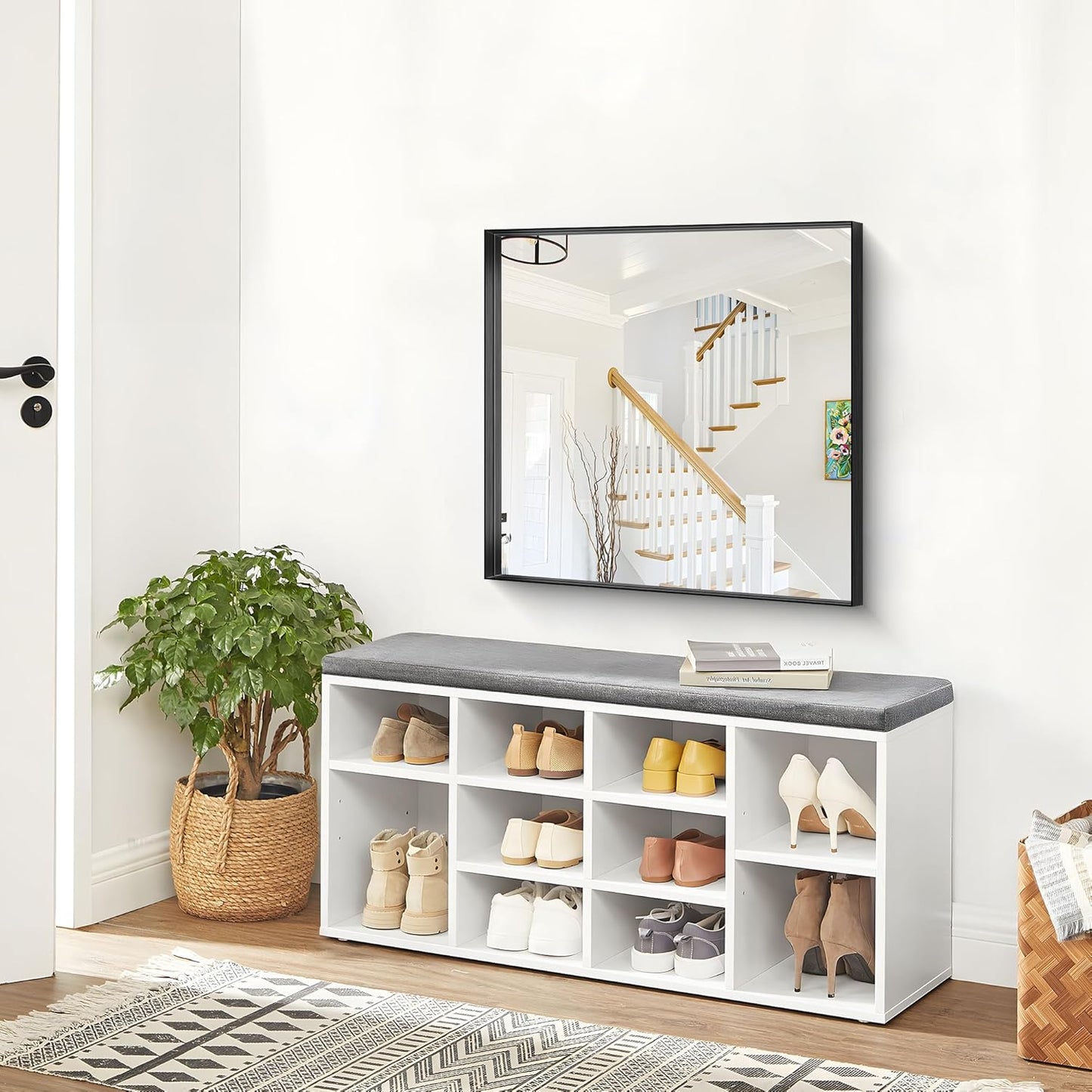 Black Bathroom Mirror, 30x30 Inch Rectangular Framed Mirror, Large Wall Mounted Bathroom Vanity Mirror Over Sink for Bedroom,Restroom, Living Room, Hangs Vertically or Horizontally