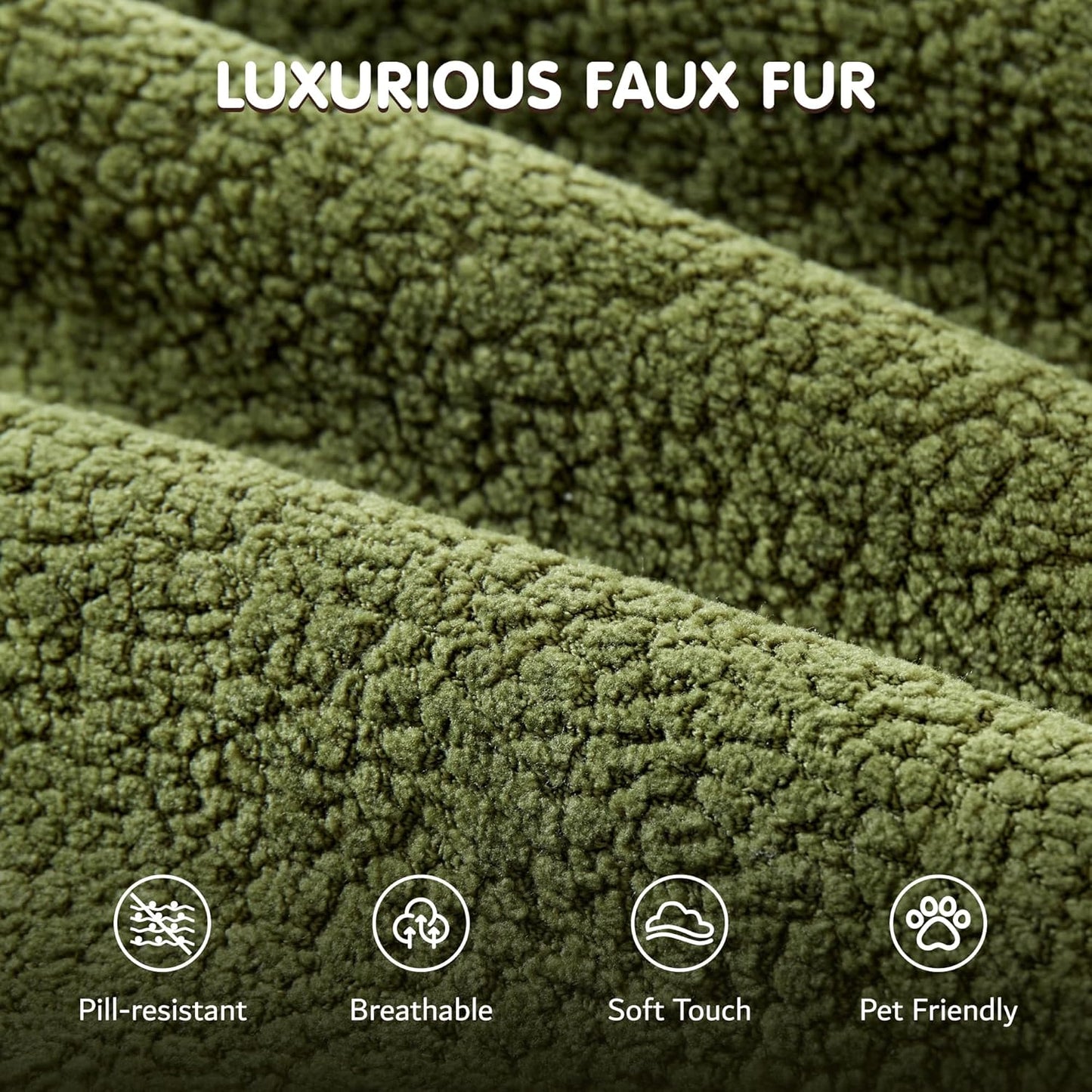 ovios 58" Oversized Round Chair Lounge Chaise Indoor, No Assembly Required, Cloud Large Circle Chair with Plush Fuax Fur, Fluffy Modern Sleeper Sofa Bed for Reading Yoga, Green (Cloud Velvet)