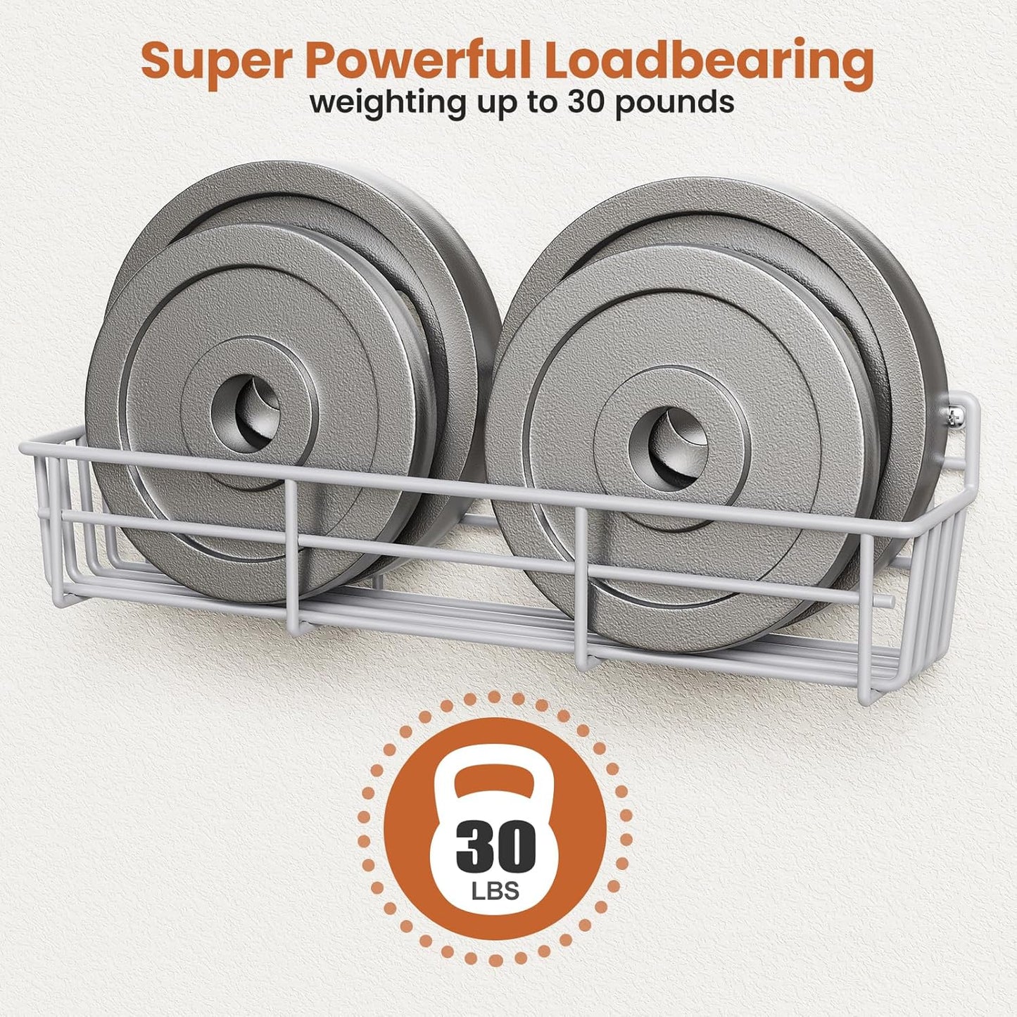 5 Pack Spice Rack Seasoning Organizer Wall Mount, Screw or Adhesive Hanging Shelf Basket Spice Organizer Shelf for Kitchen, Silver