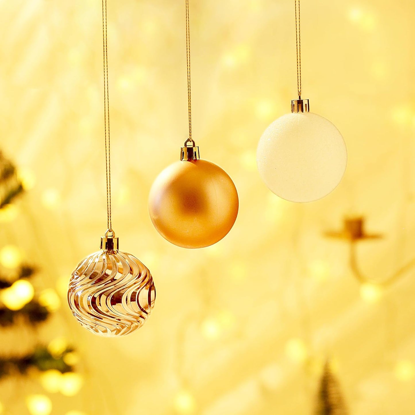 Christmas Ball Ornaments for Xmas Decorations,50 pcs Christmas Extra Large Tree Shatterproof Ornaments-Rose Gold (Combo of 5 Style in 3 Sizes)