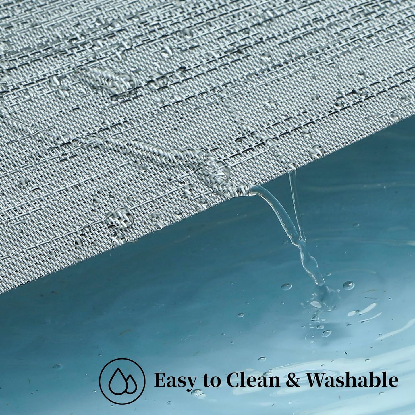 Leetaltree Grey Placemats, Heat Resistant Non-Slip Place mats for Dining Table, Washable Durable PVC Vinyl Woven Table Mats (Set of 20)