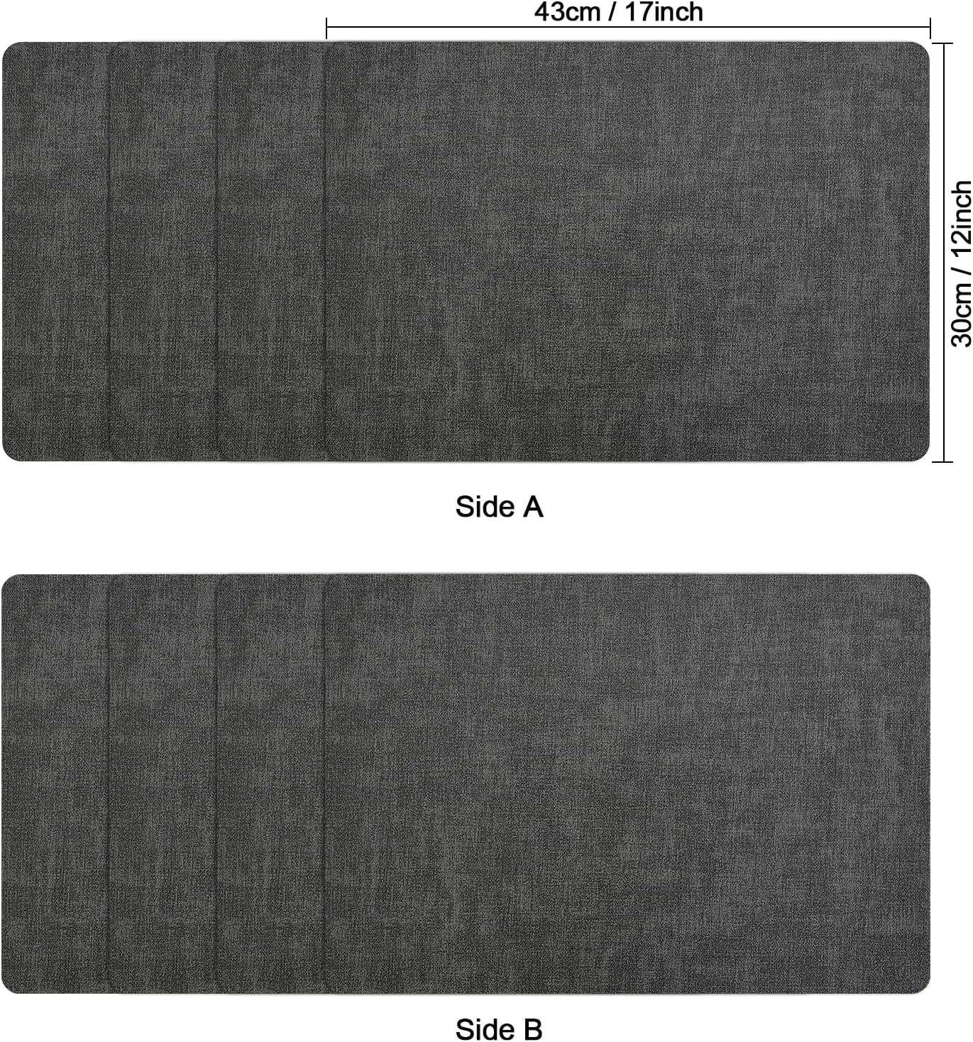 Myir JUN Placemats Dual Sided, Faux Leather Place Mats Set of 4 Indoor Placemats for Dining Table Outdoor Placemats Square Non-Slip Washable Table Mats (Gray, Set of 4)