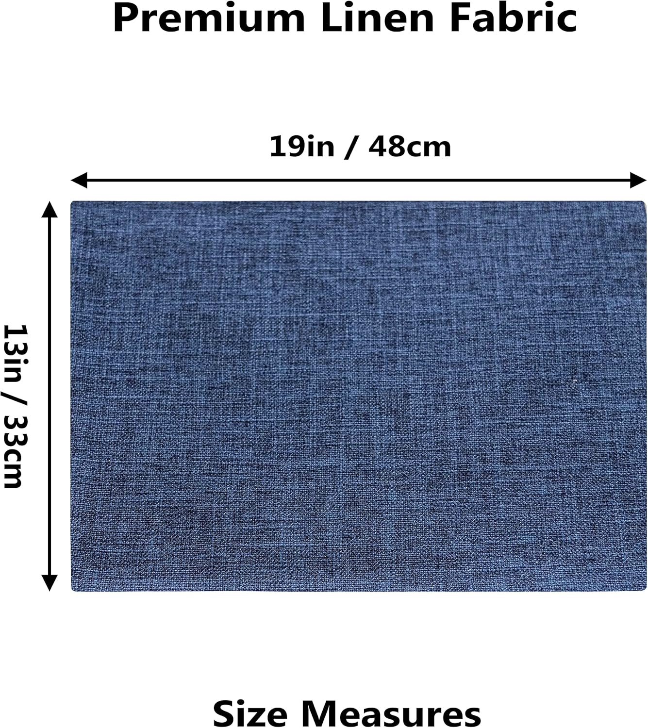 Home Brilliant Placemats Set of 6 Linen Blue Placemats Heat Resistant Dining Table Place Mats Kitchen Table Mats, Indigo