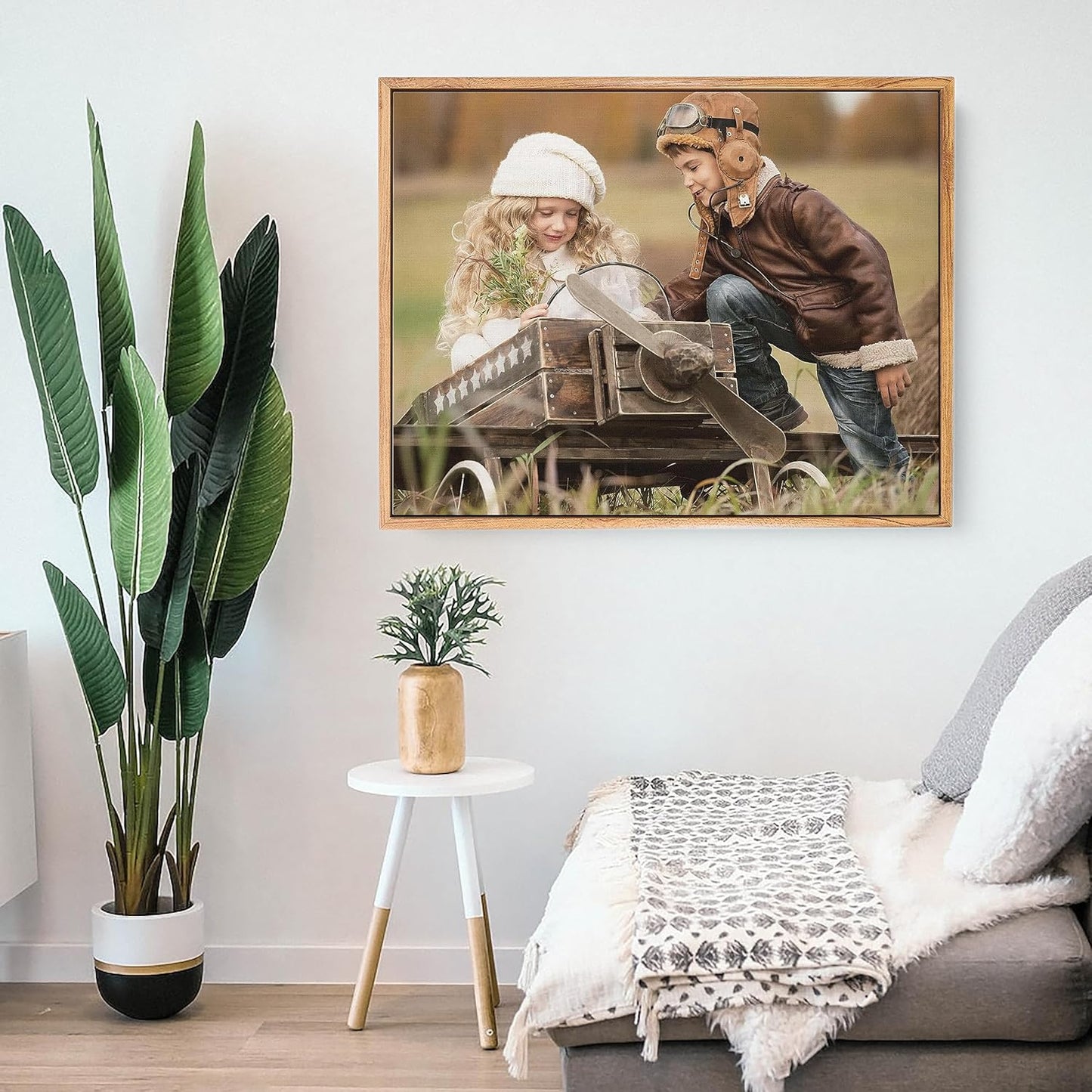 Personalized Custom Canvas Prints: Photo On Canvas (Light Brown, 20X24) Transform Your Photos into Stunning Framed Wall Art Digitally Printed Photo To Canvas Ideal for Home Decor, Gifts Keepsakes.