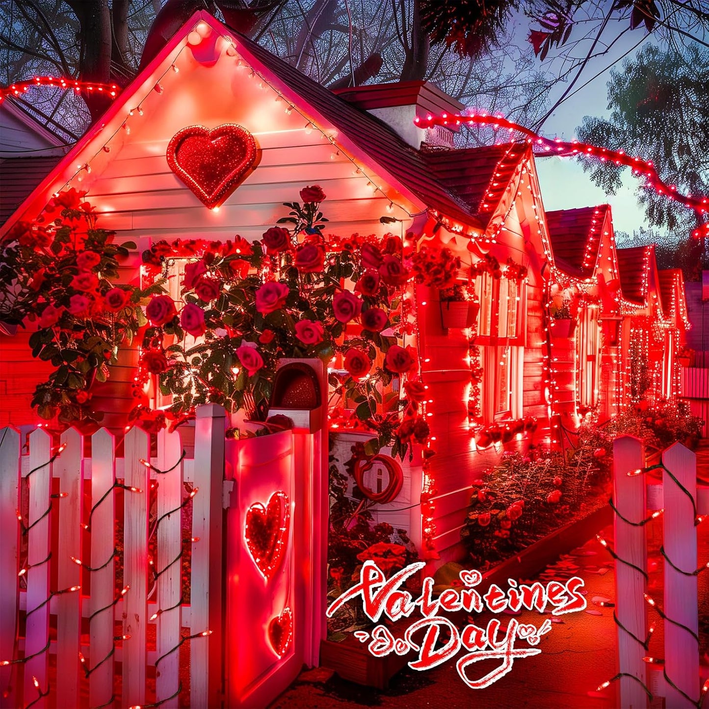 Battery Operated Red String Lights, 2 Pack 18 Feet 50 LED Clear Mini String Lights with 8 Modes Waterproof Tree Lights for Xmas Outdoor Indoor Holiday Party Garden Decor