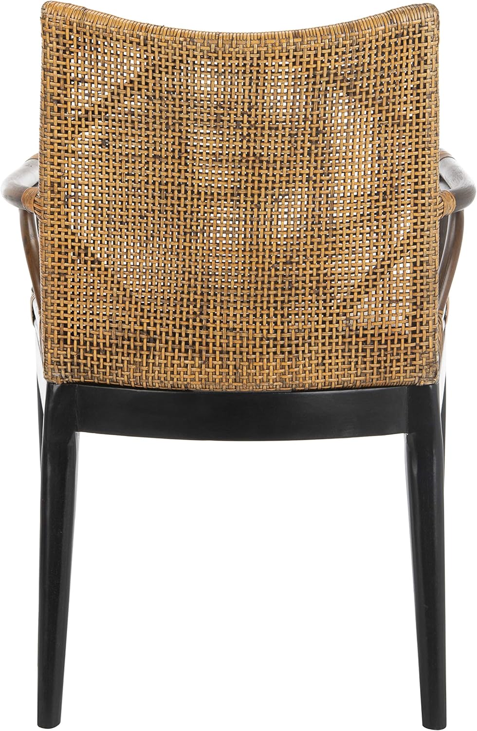 Safavieh Home Gianni Rattan Tropical Woven Arm Chair, Brown/Black