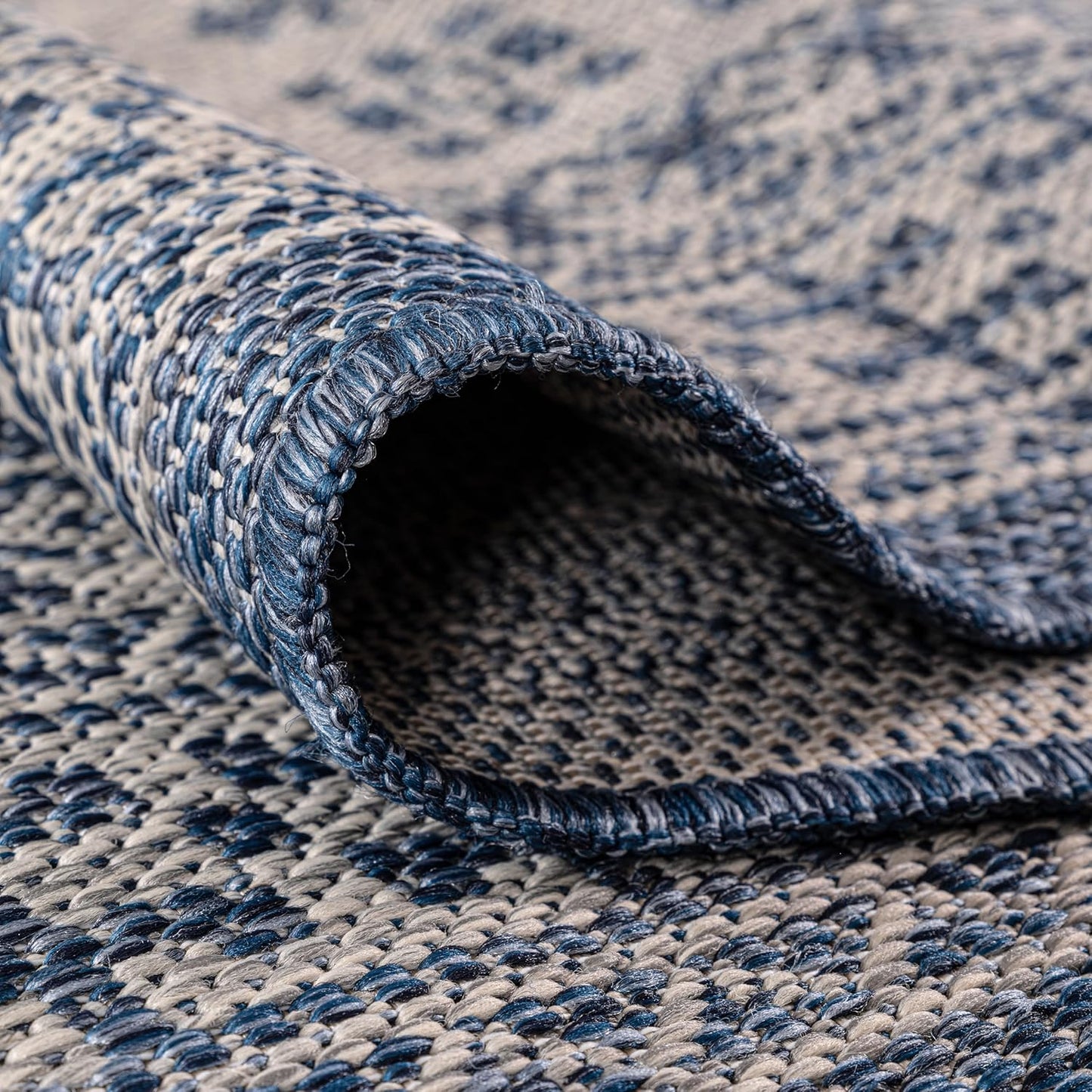 Keen Home Design Terrace Outdoor Round Rug - 8ft Round Washable Indoor/Outdoor Rug for Patio, Kitchen, Balcony, Beach, Garden, Deck and Porch, Size: 7'7" Round