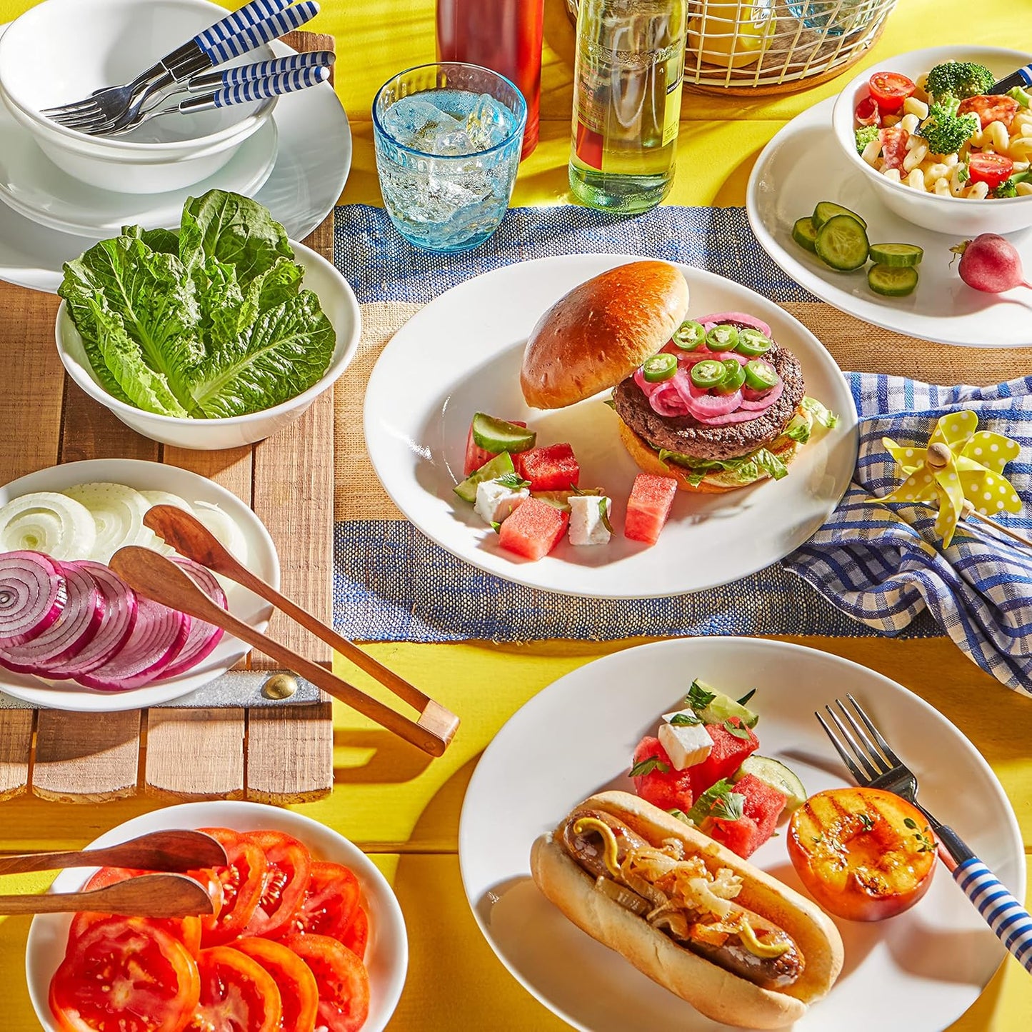 Corelle Vitrelle 4-Pieces 18-Oz Soup/Cereal Bowls Chip & Crack Resistant Glass Dinnerware Set Bowls, Winter Frost White