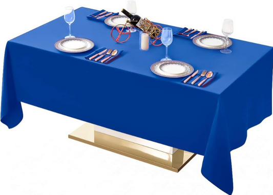 Surmente Blue Tablecloth 60 x 102 Inch: Rectangular Polyester Table Cloth for Weddings, Banquets, and Restaurants