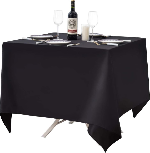 Surmente Black Square Tablecloth Review: 85x85 Inch Polyester Table Cover for Events and Dining