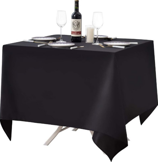 Surmente Black Square Tablecloth Review: 85x85 Inch Polyester Table Cover for Events and Dining