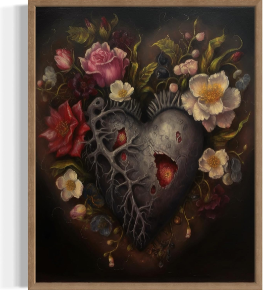 Gothic Heart Poster Art Print Review – Vintage Spooky Wall Art for Halloween and Dark Academia Décor