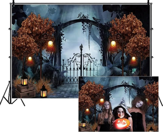 Durable Fabric Halloween Backdrop Review: 8x6ft Horror Cemetery Photo Background