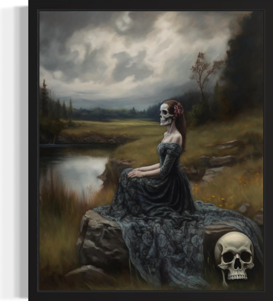 Widow Ghost Poster Art Print Review – Vintage Halloween Wall Art for Gothic, Academia, and Spooky Home Décor (11 x 14 Inches, Black Frame)