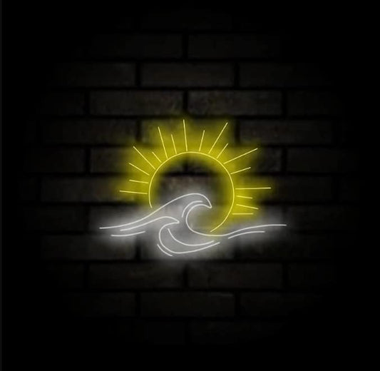 LED Decorative Lights USB Interface Mountains Sunrise Sunset Led Neon Signs Home Decoration Wall Art Holiday Gift Brightness Adjustable 15.7''x15''