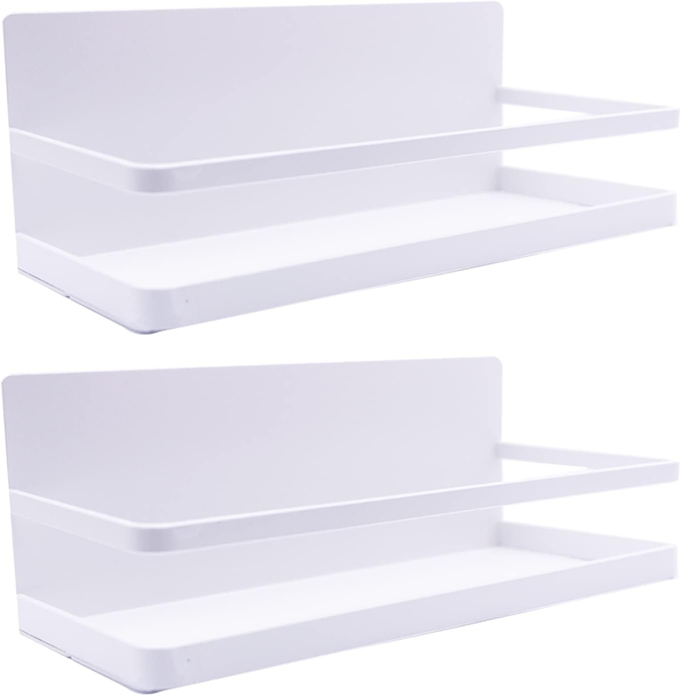 Magnetic Spice Rack Refrigerator Side Magnetic Spice Rack Kitchen Magnetic Shelf Magnetic Fridge Shelf Perfect Space Saver for Kitchen/Apartment 2 Pack (White)