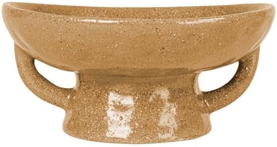 Creative Co-Op Stoneware Footed Pedestal/Bowl with Handles, Reactive Glaze, Taupe