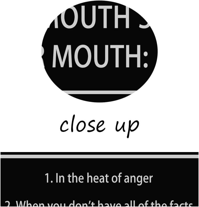 Inspirational Canvas Wall Art When to Keep Your Mouth Shut Don't Open Your Mouth Life Learning Poster Prints Artwork for Living Room Modern Home Decor Painting Stretched and Framed [18''Wx 24''H]