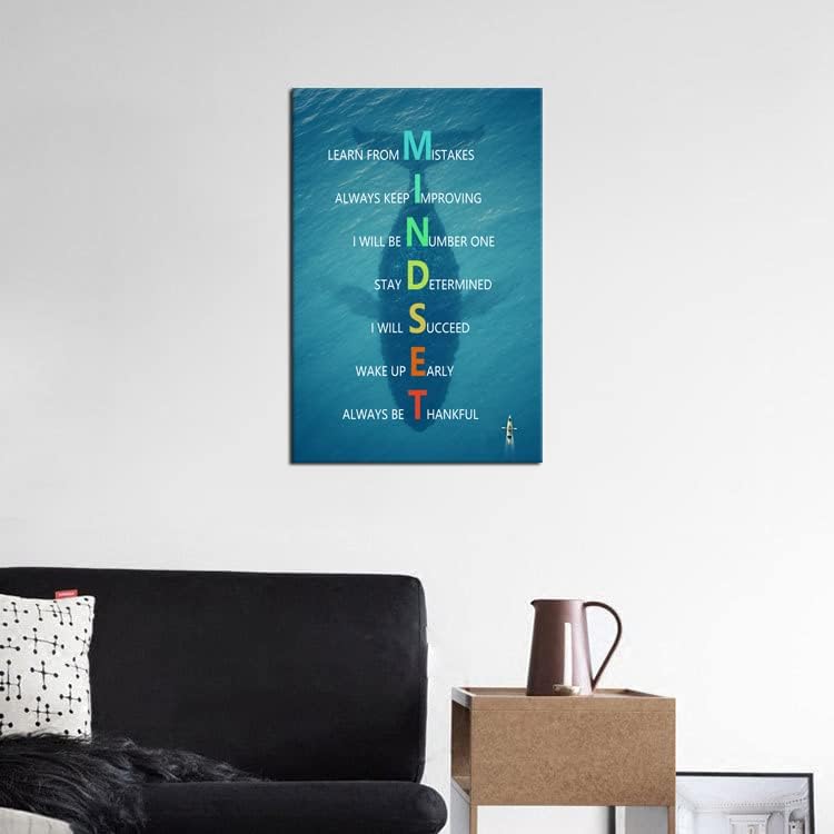 Inspirational Entrepreneur Quotes Mindset Poster Motivational Canvas Wall Art Print Artwork Painting Picture for Framed Home Decoration Living Room Office Ready to Hang [12''W X 18''H]