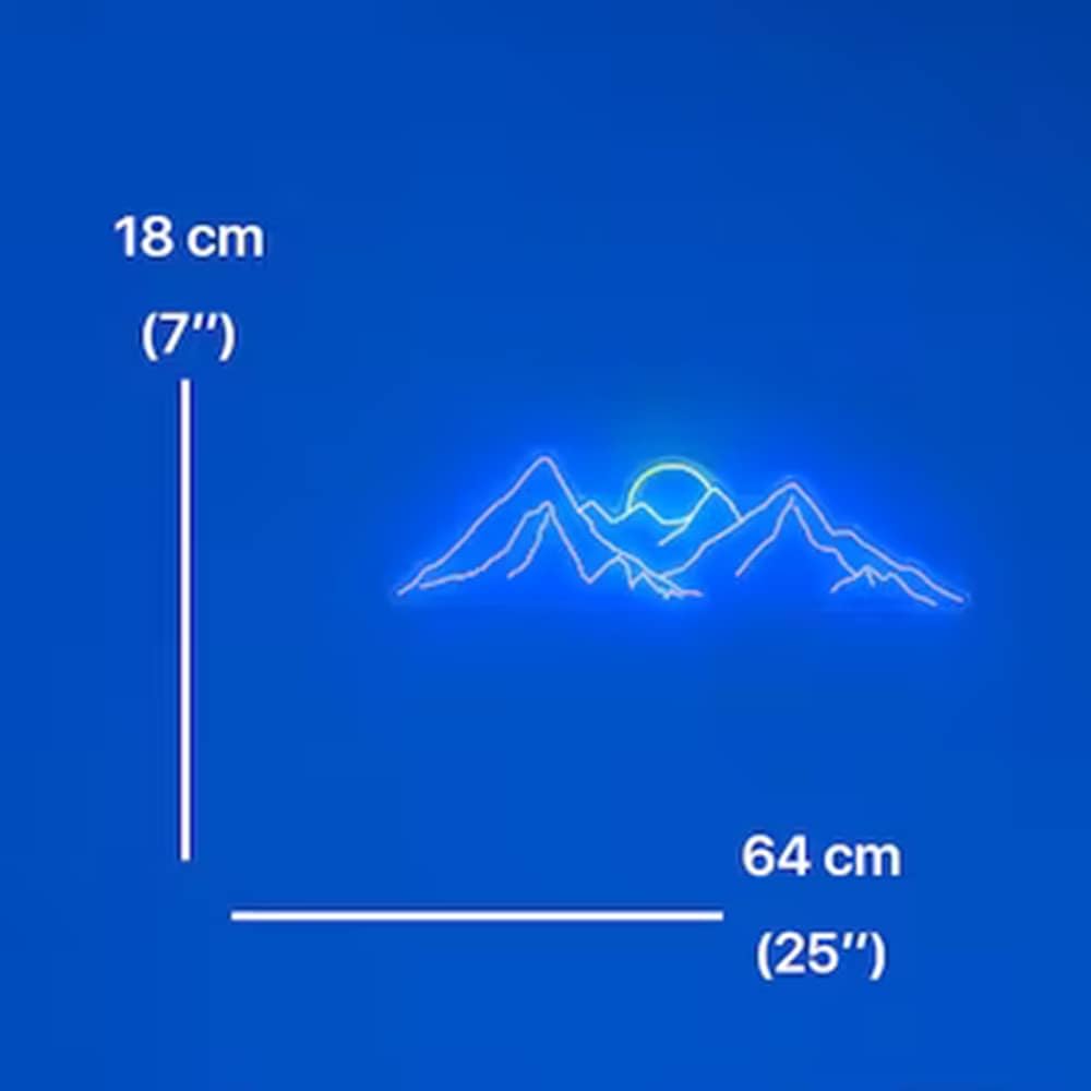 Mountain Neon Sign Mountain led sign Wall Art 25" Sunrise&Sunset Neon Sign Mountain Led Neon Light Sign Bedroom Office Livingroom Hotel Decor Birthday Xmas Gift