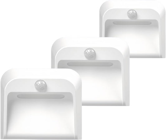 Group-Control Motion Sensor Night Light -Wireless Sync, 2200mAh Rechargeable Battery, 150LM/75LM Adjustable Brightness, 25s Auto-Off, Magnetic Mounting for Hallway/Stairs/Bedrooms（3 Pack）