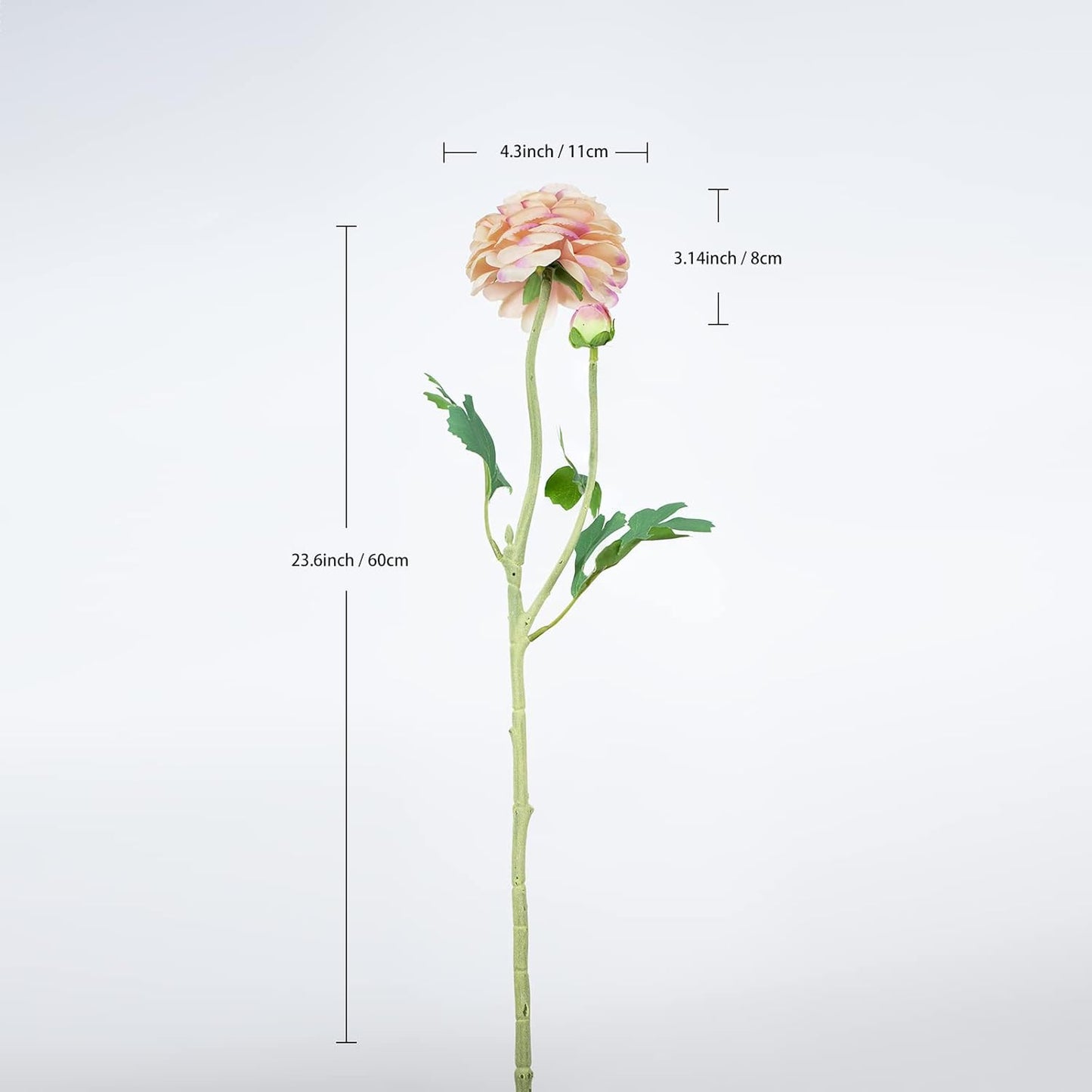 Artificial Ranunculus Flowers 23 Inch Long Stem - 6 Pack Silk Buttercup Stems for Wedding Bouquets, Centerpieces,Home Decor - Realistic Deep Pink Faux Floral Arrangements (Deep Pink)