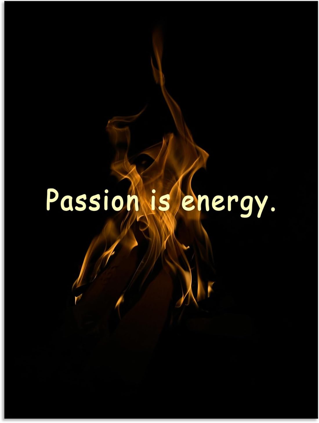 Inspirational Quotes Canvas Posters Passion Is The Energy for Doing Anything Motivational posters Printed Artwork for Office Hallway Gym Bedroom Living Room Framed Ready to Hang[18" W X 24" H]