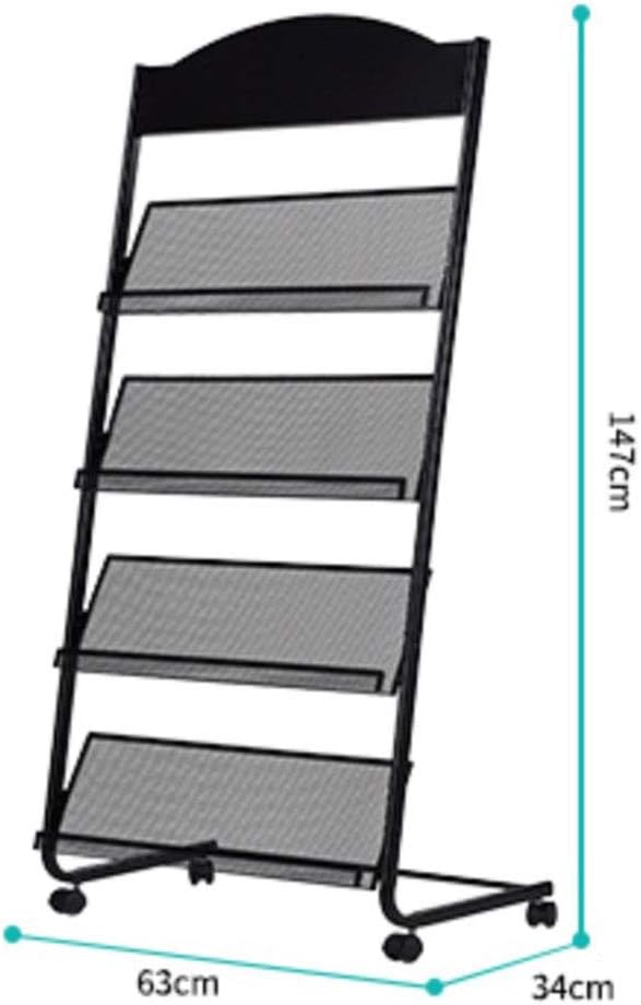 GENMO Iron Simple Floor-Standing Magazine Display Rack - Black