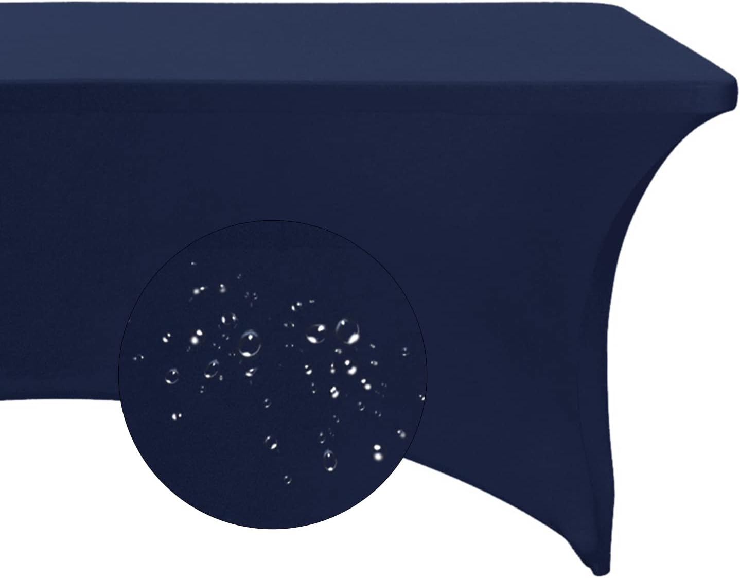 Spandex 8ft Waterproof Table Cover for Party,Wedding, Banquet, and Events(Navy)