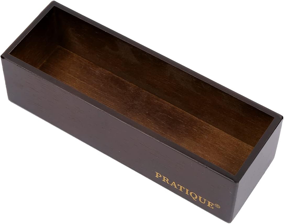 Bamboo Drawer Organizer - Kitchen Utensil Organizer Silverware Tray Cutlery Holder，Office Desk Supplies and Accessories,8.9 * 3 * 2.6,Nut-brown