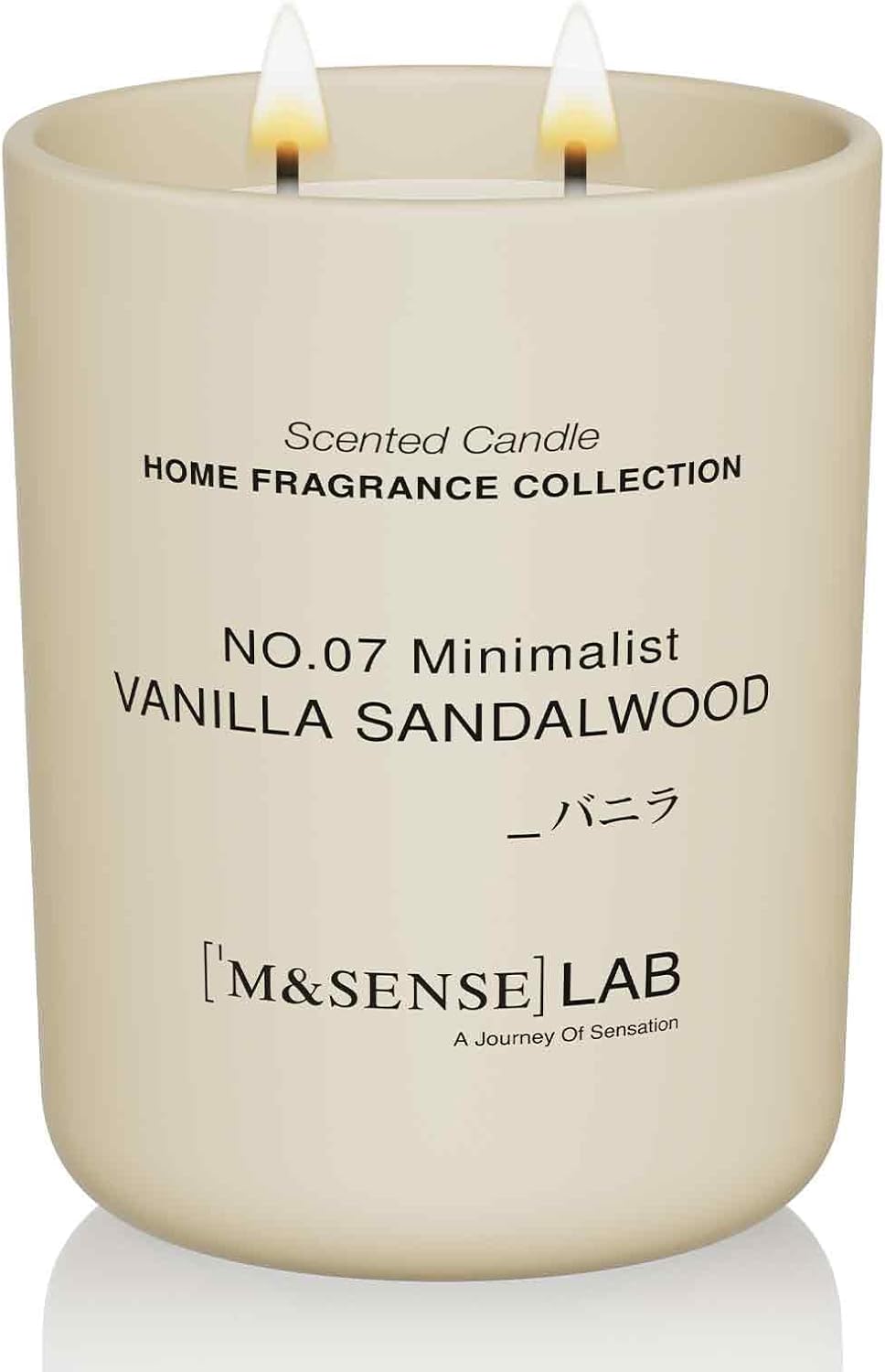 M&SENSE Natural Soy Candle| Vanilla Sandalwood | 16.6 oz, 95H Burn | Minimalist Scented Candle for Relaxation, Gifting, Home Décor | for Bedroom, Office, Party Large
