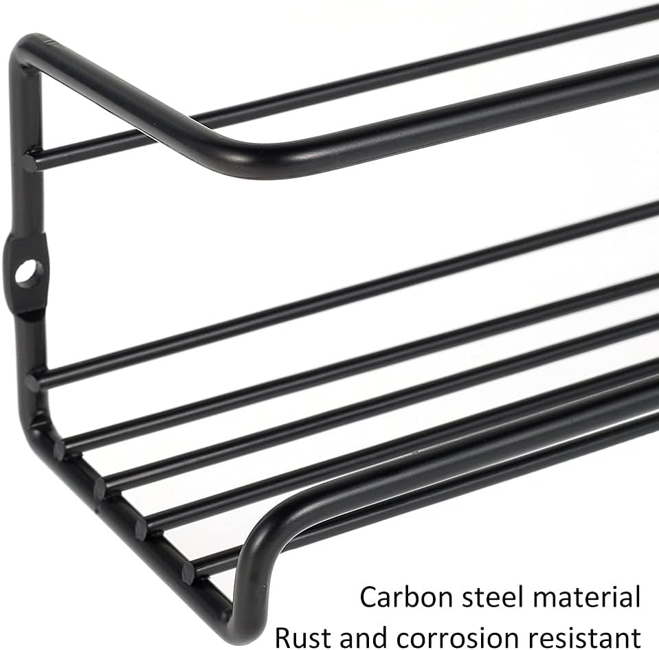 Spice Rack Organiser Hanging Spice Shelves Carbon Steel Wall Mount Spice Rack Kitchen Storage Racks Storage Spices and Condiments Spice Jars for Kitchen Cabinet Cupboard Pantry Door (6)