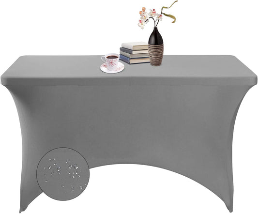 Spandex 4ft Waterproof Table Cover for Party,Wedding, Banquet, and Events(Gary)