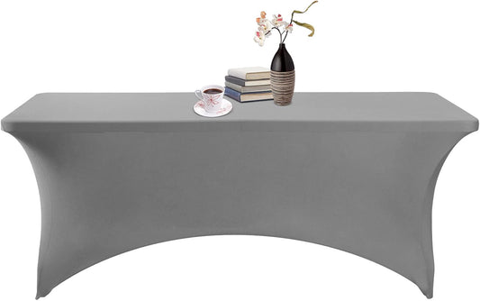 Spandex 6ft Waterproof Table Cover for Party,Wedding, Banquet, and Events(Gary)