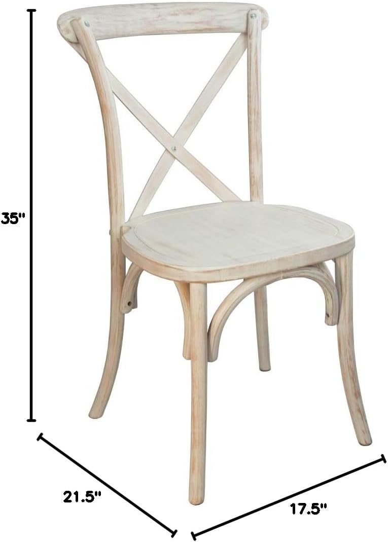 EMMA + OLIVER Lime Wash X-Back Chair - Thumbnail 5