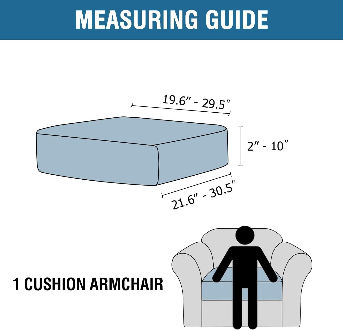 H.VERSAILTEX Velvet Stretch Couch Cushion Cover Plush Cushion Slipcover for Chair Cushion Furniture Protector Seat Cushion Sofa Cover (1 Piece Armchair Cushion Covers, Taupe Striped)