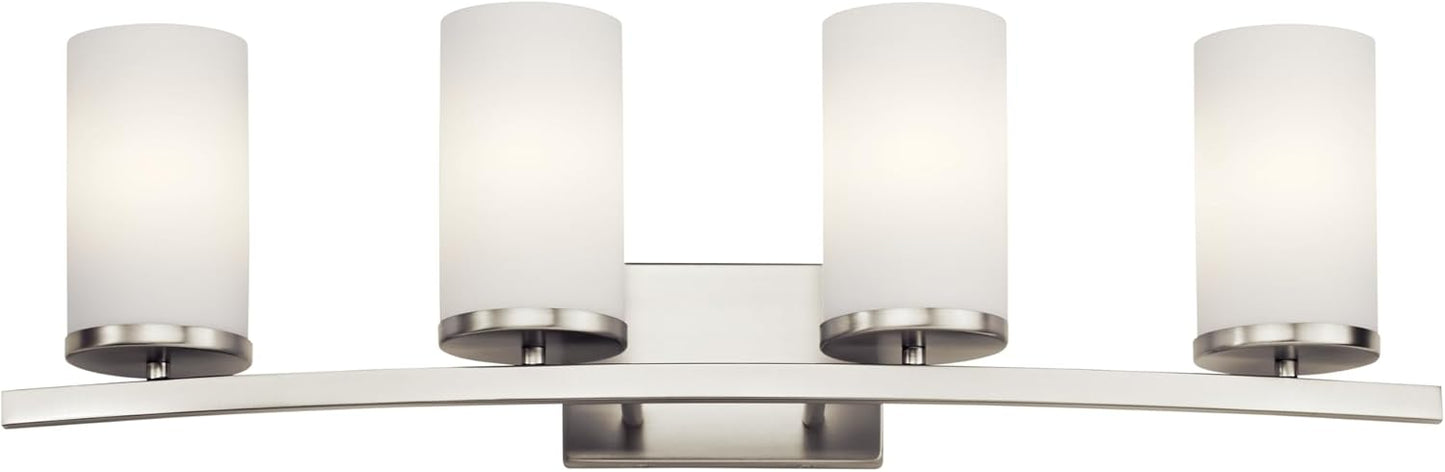 KICHLER Crosby 31" 4 Light Vanity Light Satin Etched Cased Opal Brushed Nickel