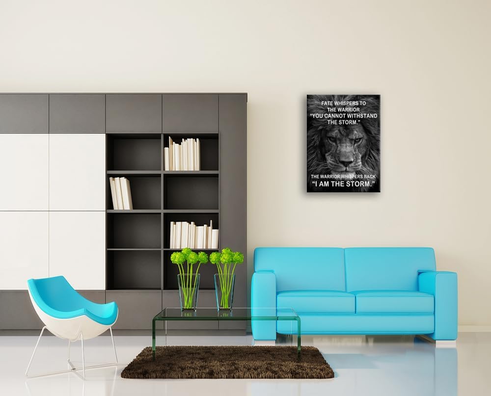 Motivational Canvas Wall Art I Am The Storm Canvas Print Paintings Posters Artwork Inspirational Wall Pictures for Bathroom Living Room Office Wall Decor Wooden Framed Ready to Hang[30" W X 40" H]