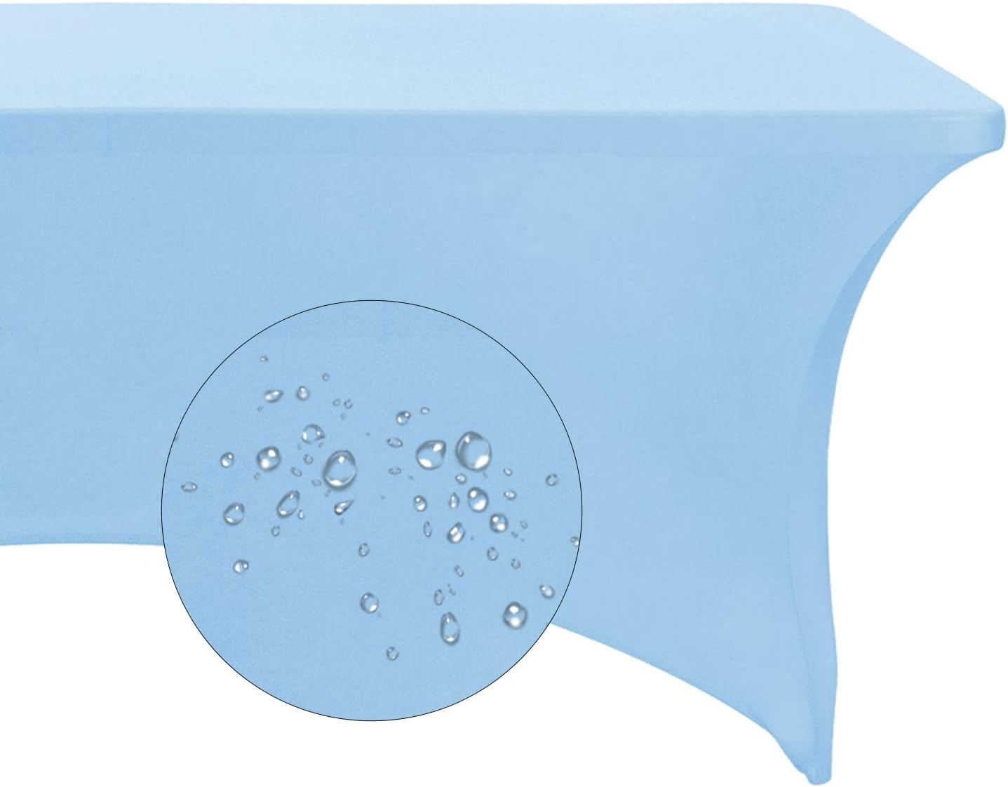 Spandex 6ft Waterproof Table Cover for Party,Wedding, Banquet, and Events(Blue Mist)