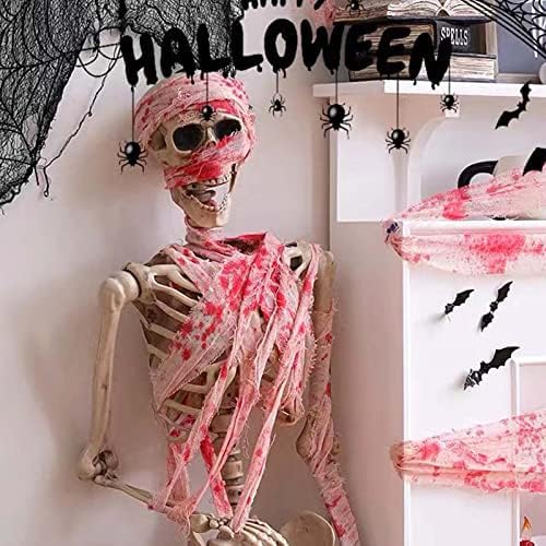 Wholelovein Halloween Creepy Bloody Cloth 800 inch Scary Blood Gauze Bandages Decorations