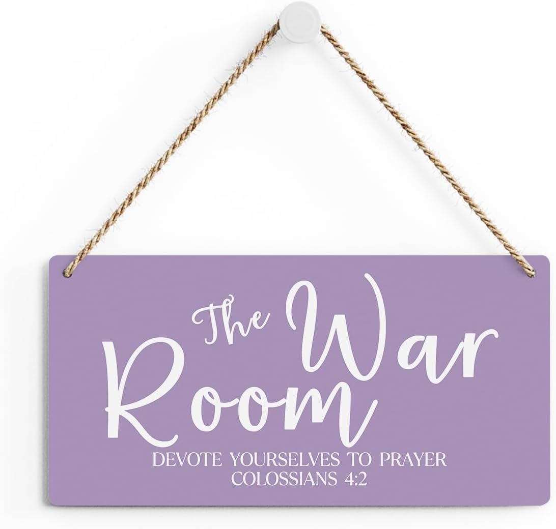 Purple Decor Rustic War Room Decor Christian Decoration Bible Verse Wood Decoration Sign Christian Scripture Printed Wood Sign Wall Art Religious Gifts Faith Based Gifts