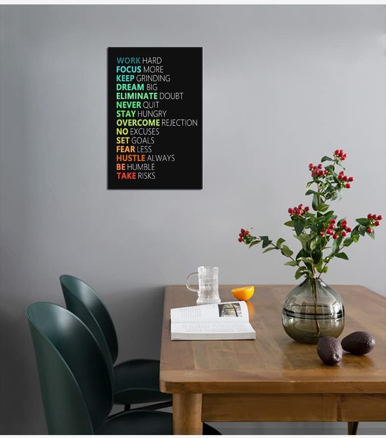 WYJZDZQ8 Inspirational Poster Motivational Canvas Wall Art Motivation Canvas Prints Artwork for Living Room Office Gym Modern Home Decor Painting Stretched and Framed Ready to Hang [12''Wx 18''H]