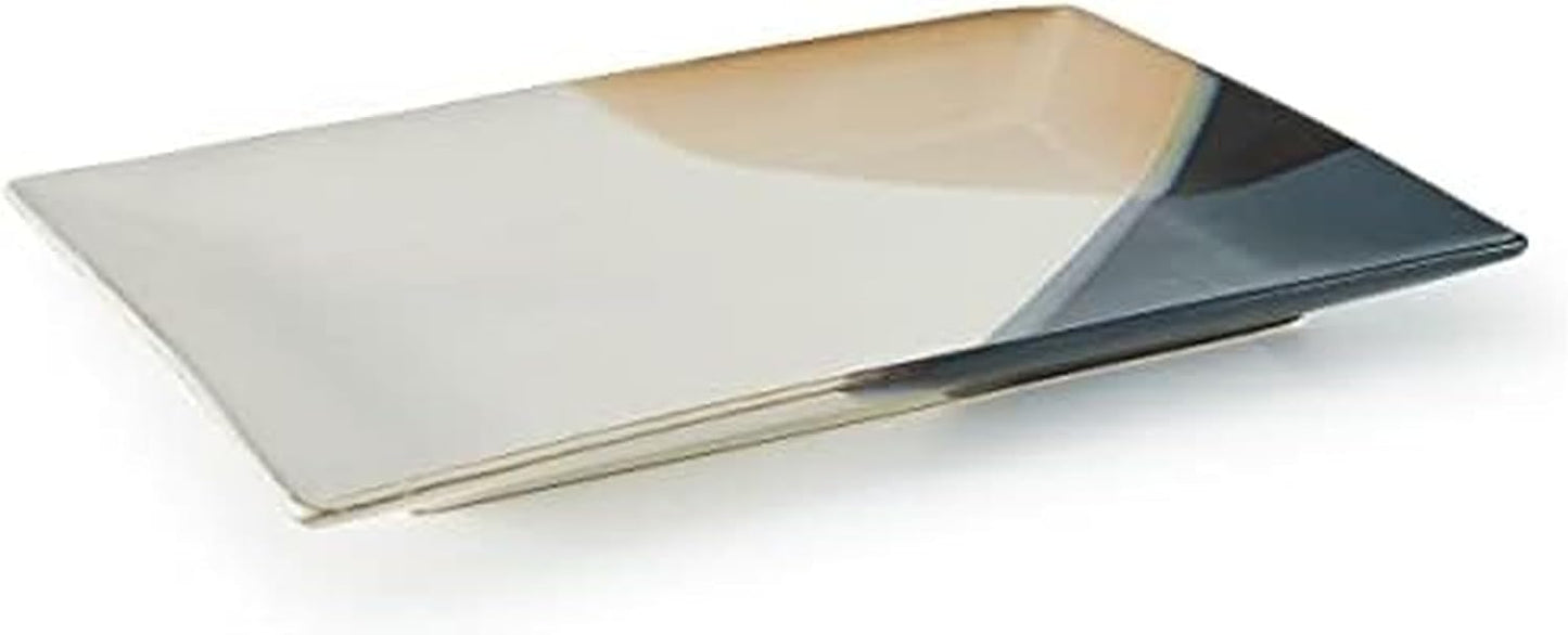 Gourmet Basics by Mikasa Caden Rectangular Serving Platter, 13.75 Inch, Multicolored