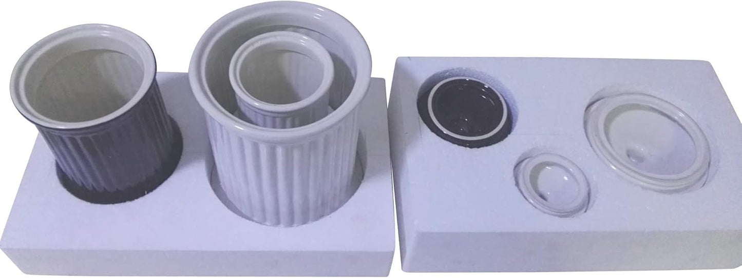 Omniware Simsbury 3-Piece Canister Set - Stoneware Kitchen Storage with Silicone-Sealed Lids, Lead-Free Glaze & Dishwasher Safe - Rustic Farmhouse-Style Flour & Sugar Containers (Black)