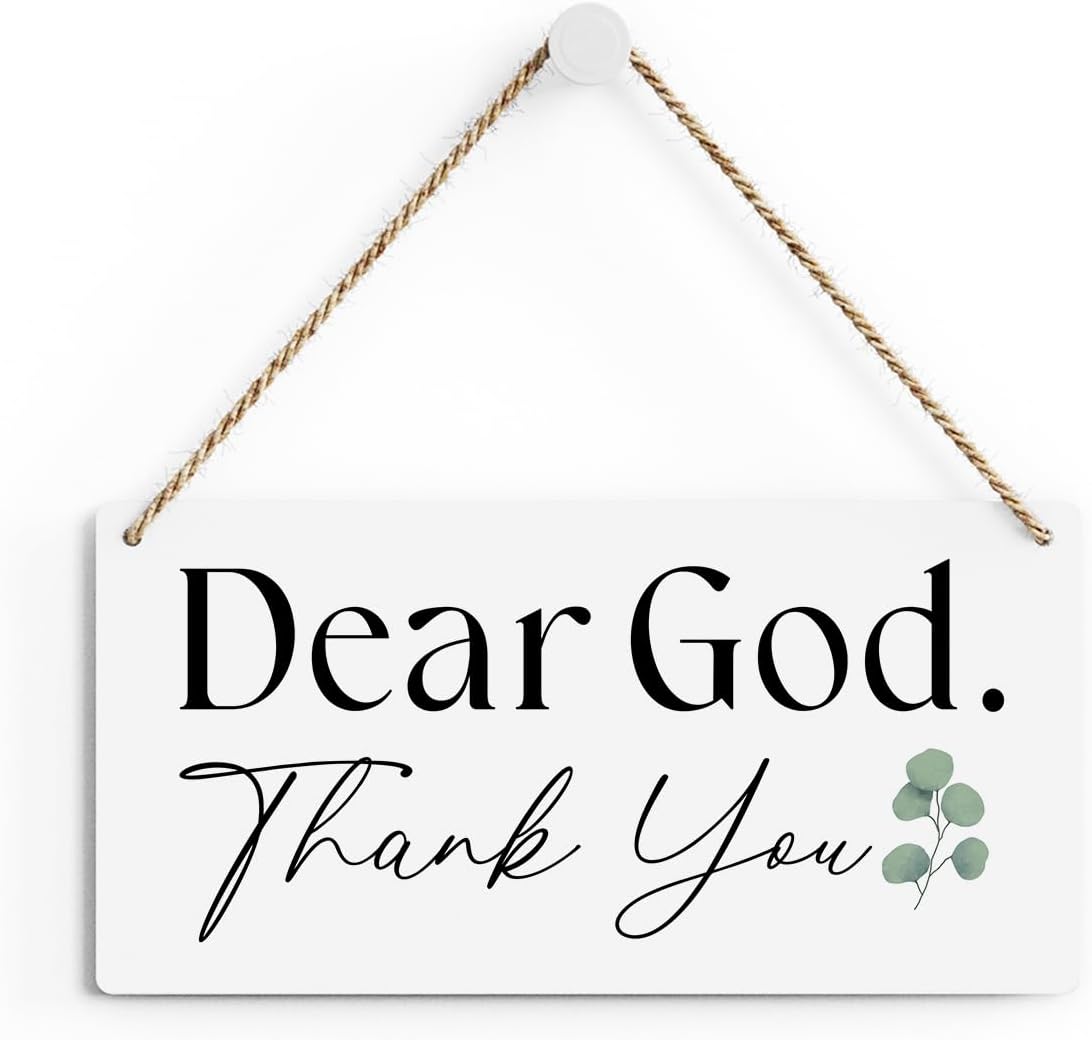 SENJIAN Christian Home Decor Christian Wall Art Rustic Bible Verse Sign Scripture Printed Wood Sign Wall Art Religious Sign for Home Office Bathroom Bedroom