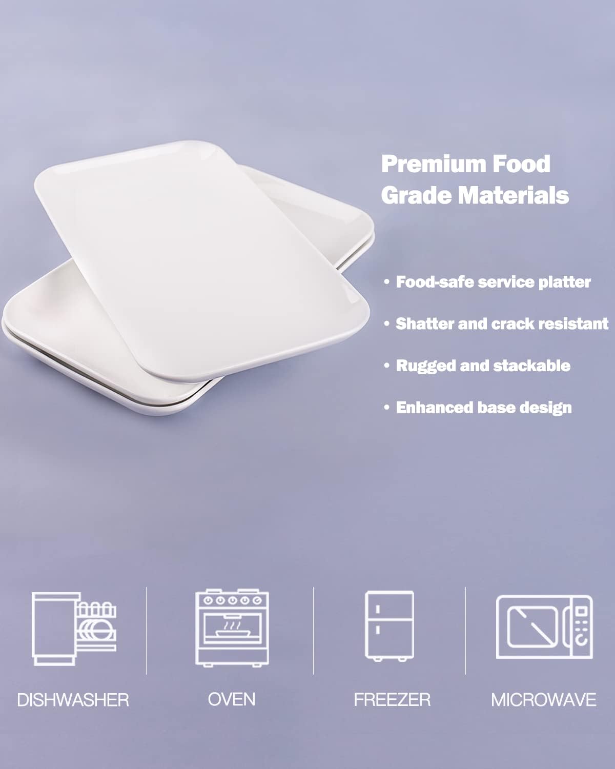 Delling 16 inch Serving Platter Set, White Porcelain Platters for Serving Food, Large Serving Trays for Party, Entertaining, Fruit, Appetizer, Oven Safe Dinnerware Set of 3