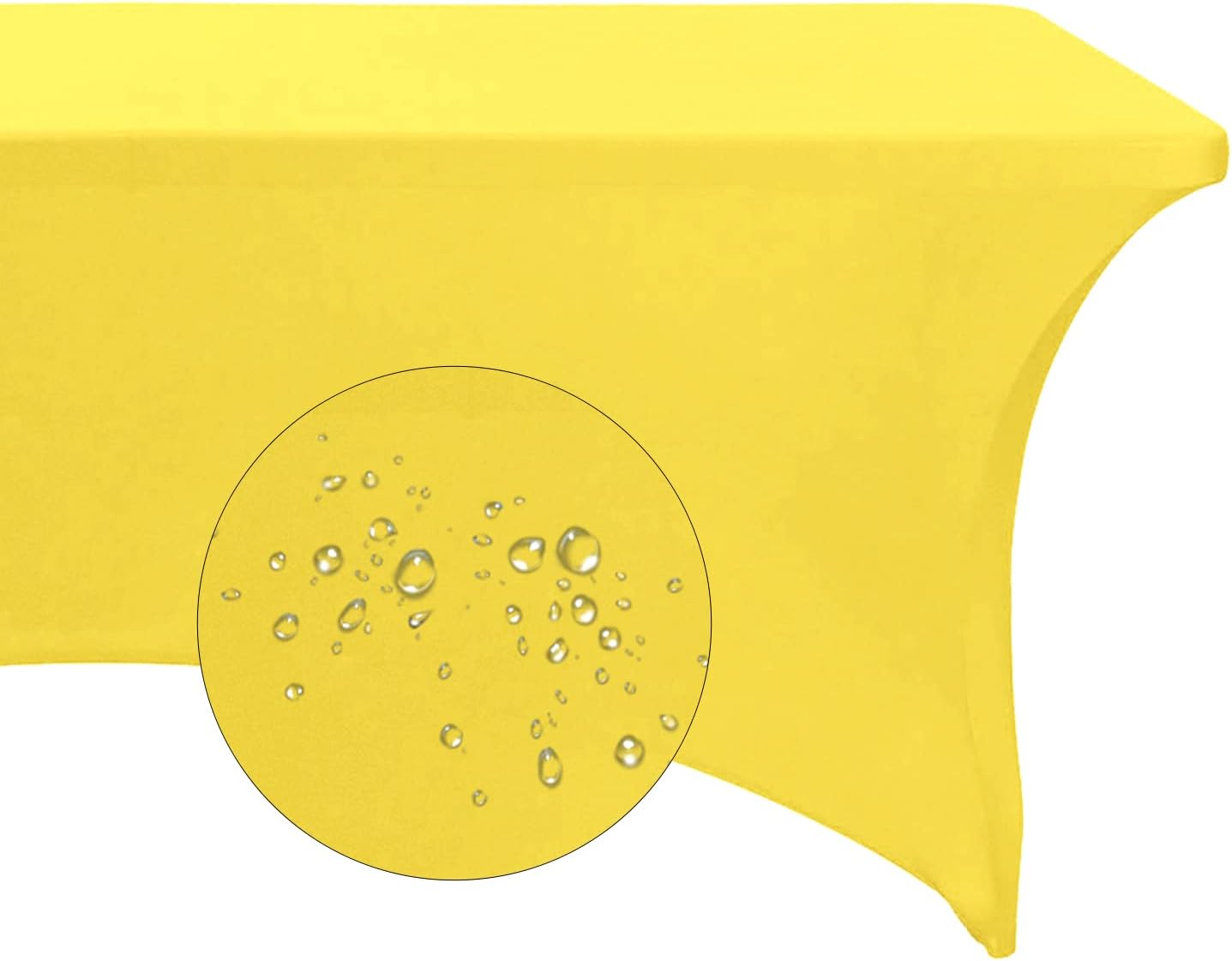 Spandex 8ft Waterproof Table Cover for Party,Wedding, Banquet, and Events(Yellow)