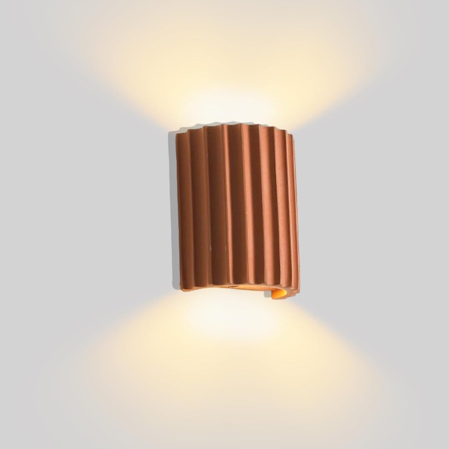 LightInTheBox Modern LED Wall Sconce Minimalist Resin Wall Light Nordic Style Half-Cylinder Tree Root Desgin Up and Down Light for Stairs Hallway Bedroom (Orange)
