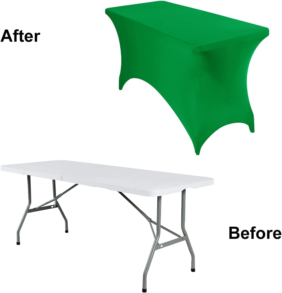 4Pack Spandex Waterproof Table Covers 4ft，Spandex 4ft Waterproof Table Cover for Party,Wedding, Banquet, and Events(Emerald)