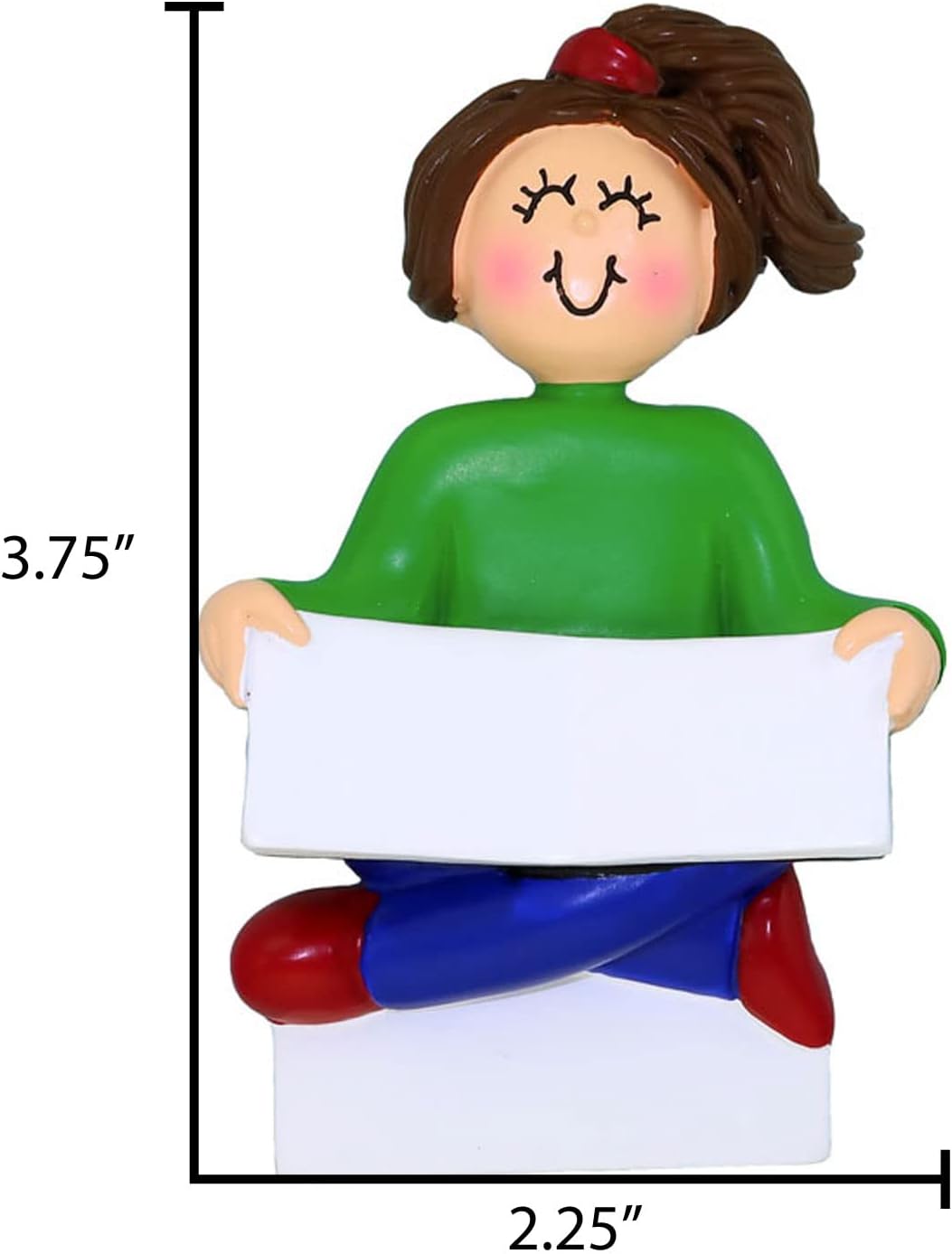 Personalized Child Christmas Tree Ornament - Toddler Pajamas Sleep Time Story Book Reader PJs Lover Kid - Free Customization